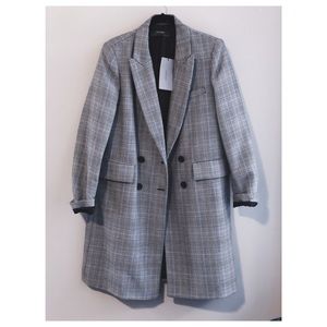 Plaid pea coat